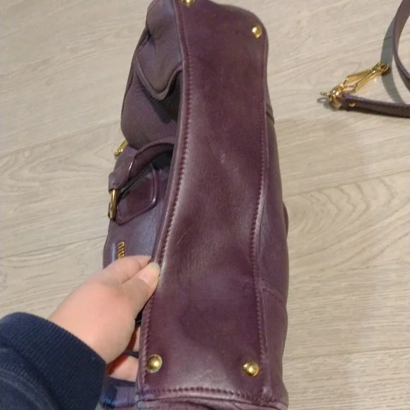 Miu Miu Purple Gold HardwareBowler Boston Two Way Sachel Shoulder Crossbody Bag - Picture 9 of 16